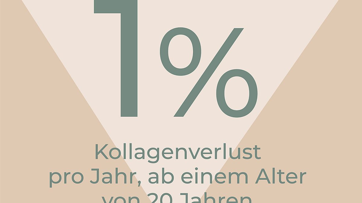 Graphik zum Kollagenverlust pro Jahr ab einem Alter von 20 Jahren