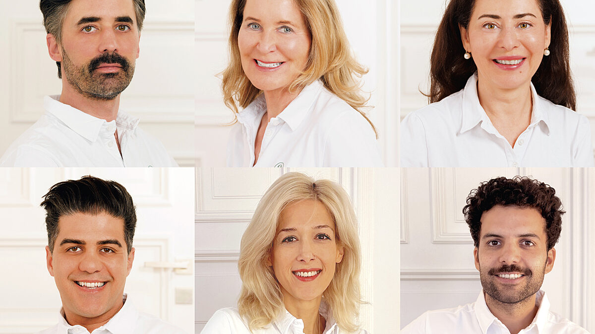 Compilation of portraits of the Smoothline team of doctors